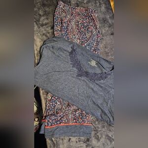 Catherines Blue and Red Paisley Pajama Set